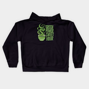 Green Power Sweet Hour Matcha Tea Gift Kids Hoodie